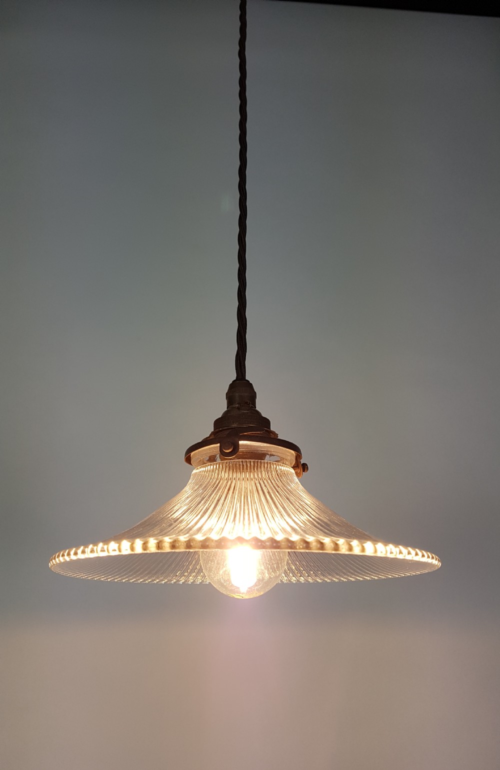 c1920 French Holophane Pagoda Ceiling Light (No 1 of 3 available) View VII