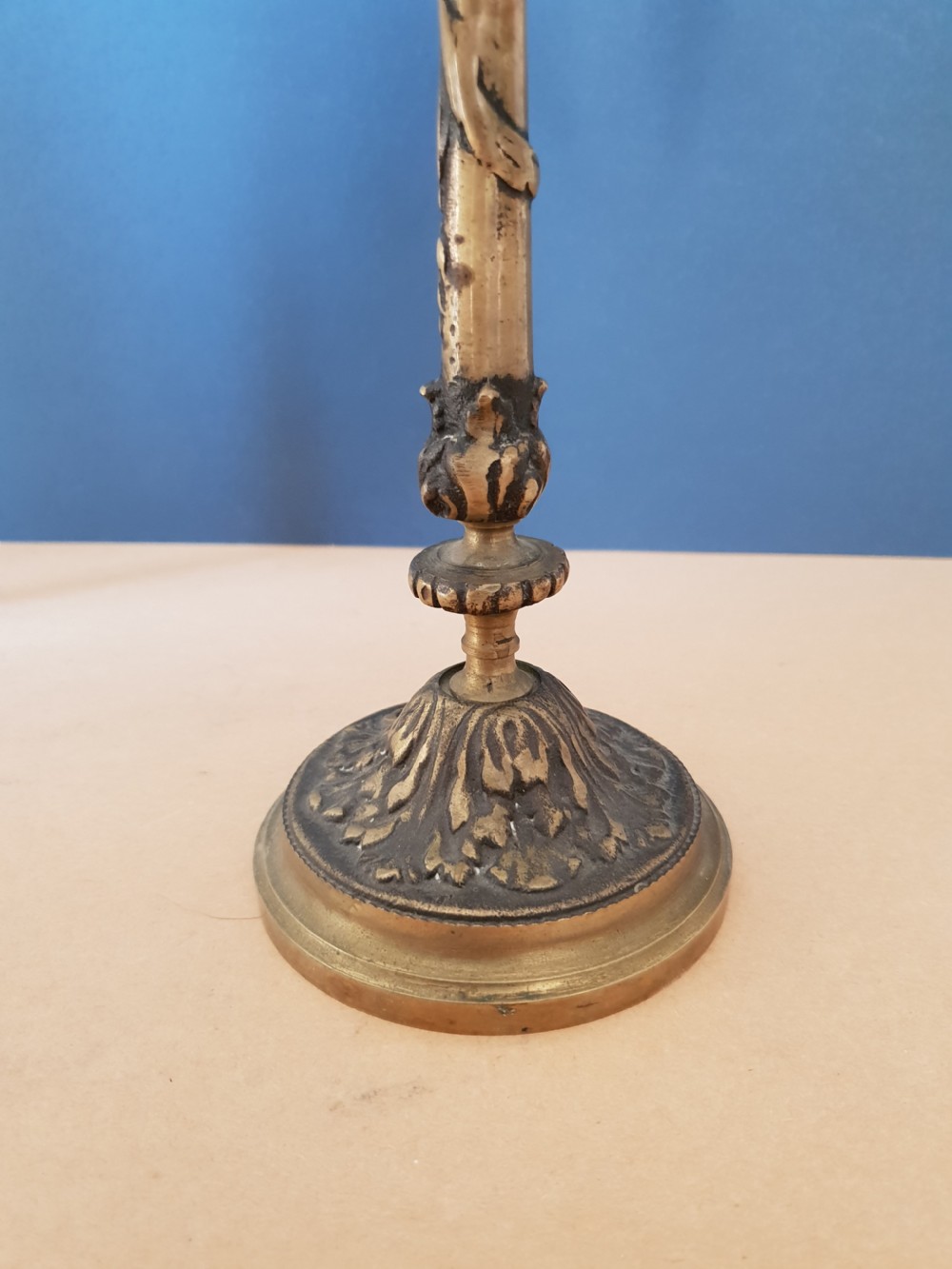 Pair of Victorian Brass Candlearbra, Untouched Condition View III