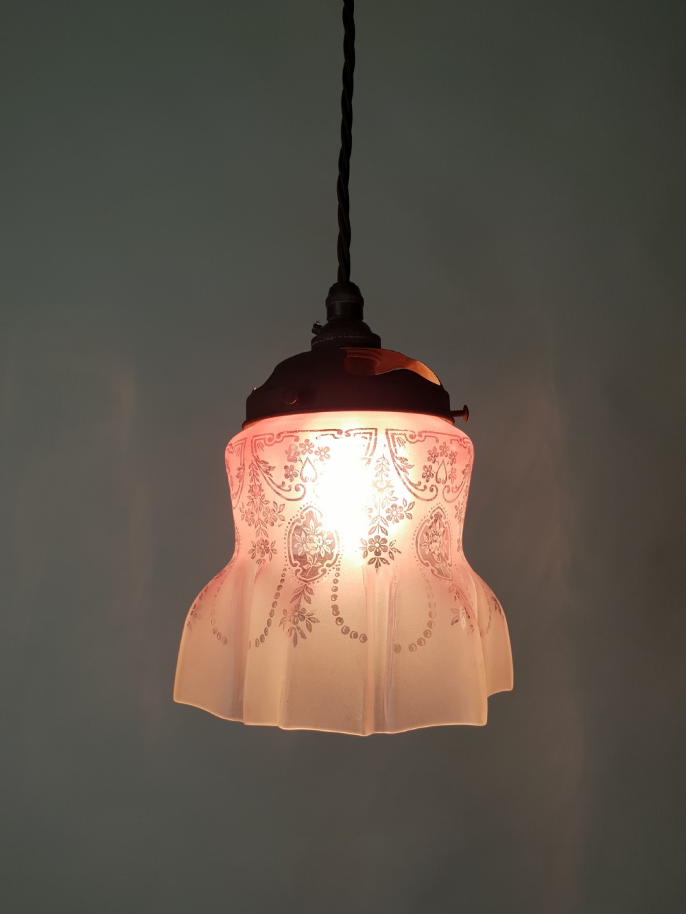 Cranberry Ceiling Light with Distressed Gallery, Rewired  View VII