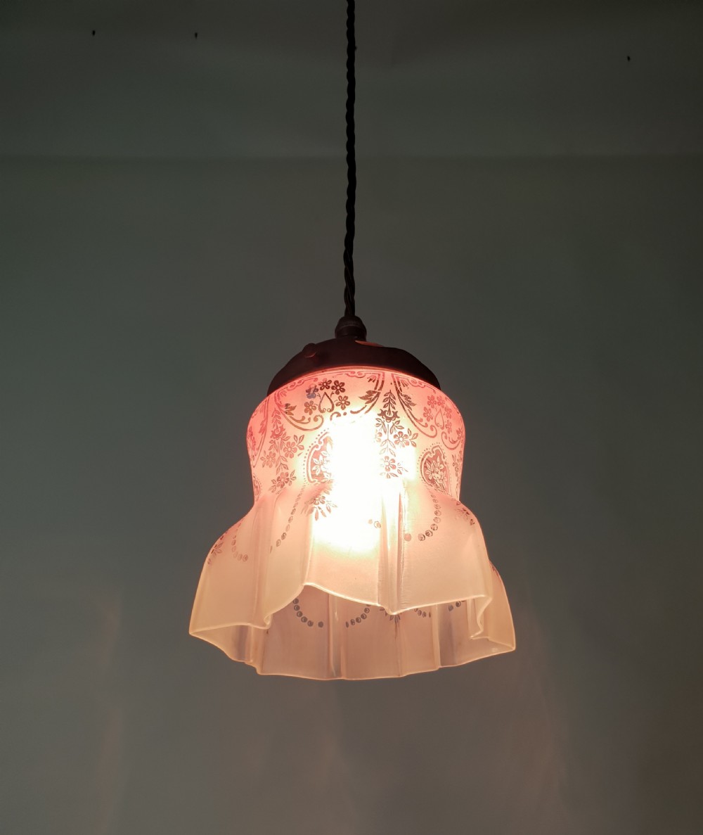 Cranberry Ceiling Light with Distressed Gallery, Rewired  View VIII