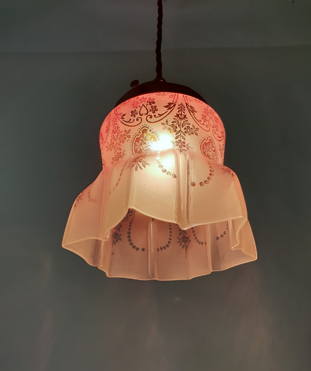 Cranberry Ceiling Light with Distressed Gallery, Rewired  View X