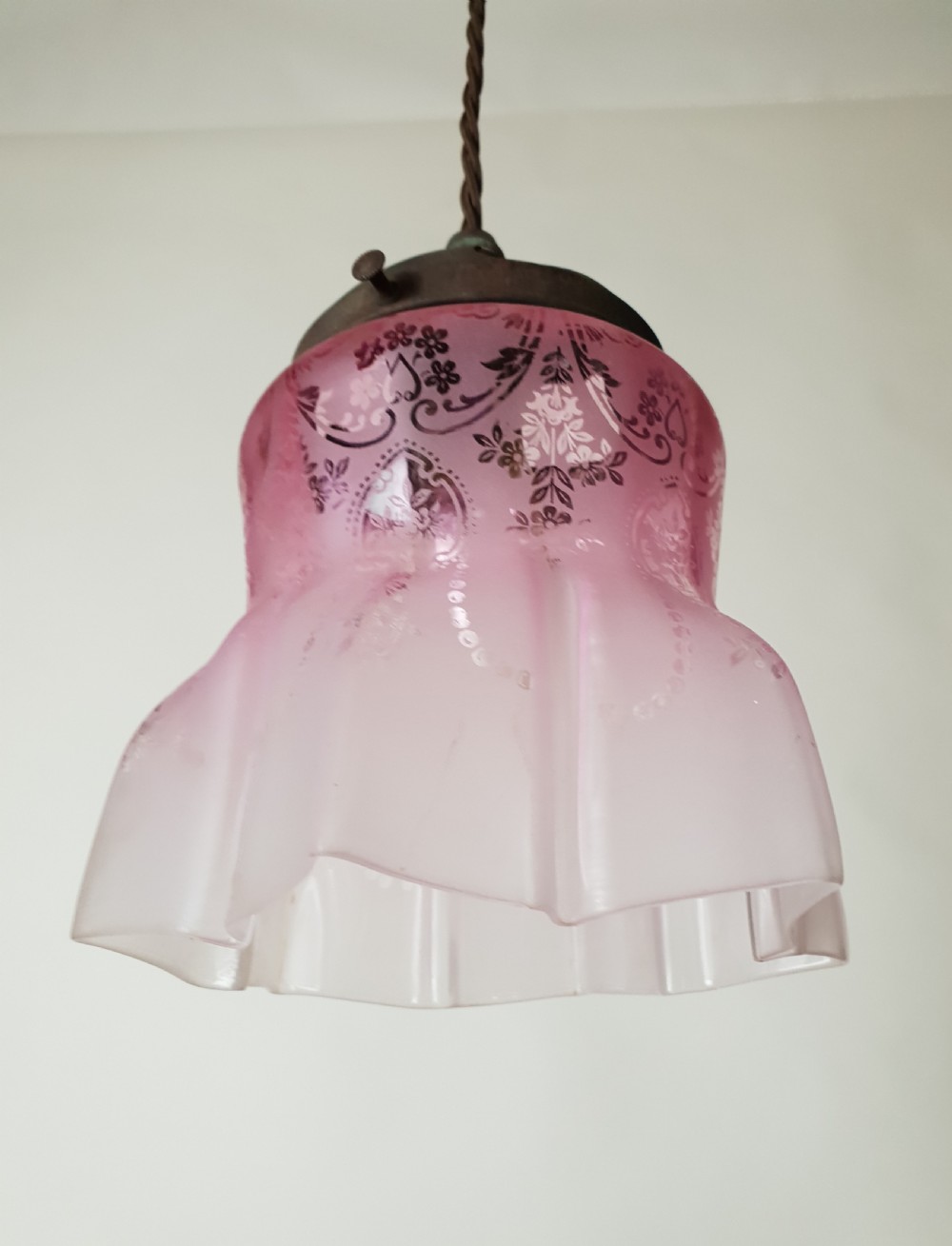 Cranberry Ceiling Light with Distressed Gallery, Rewired  View XI