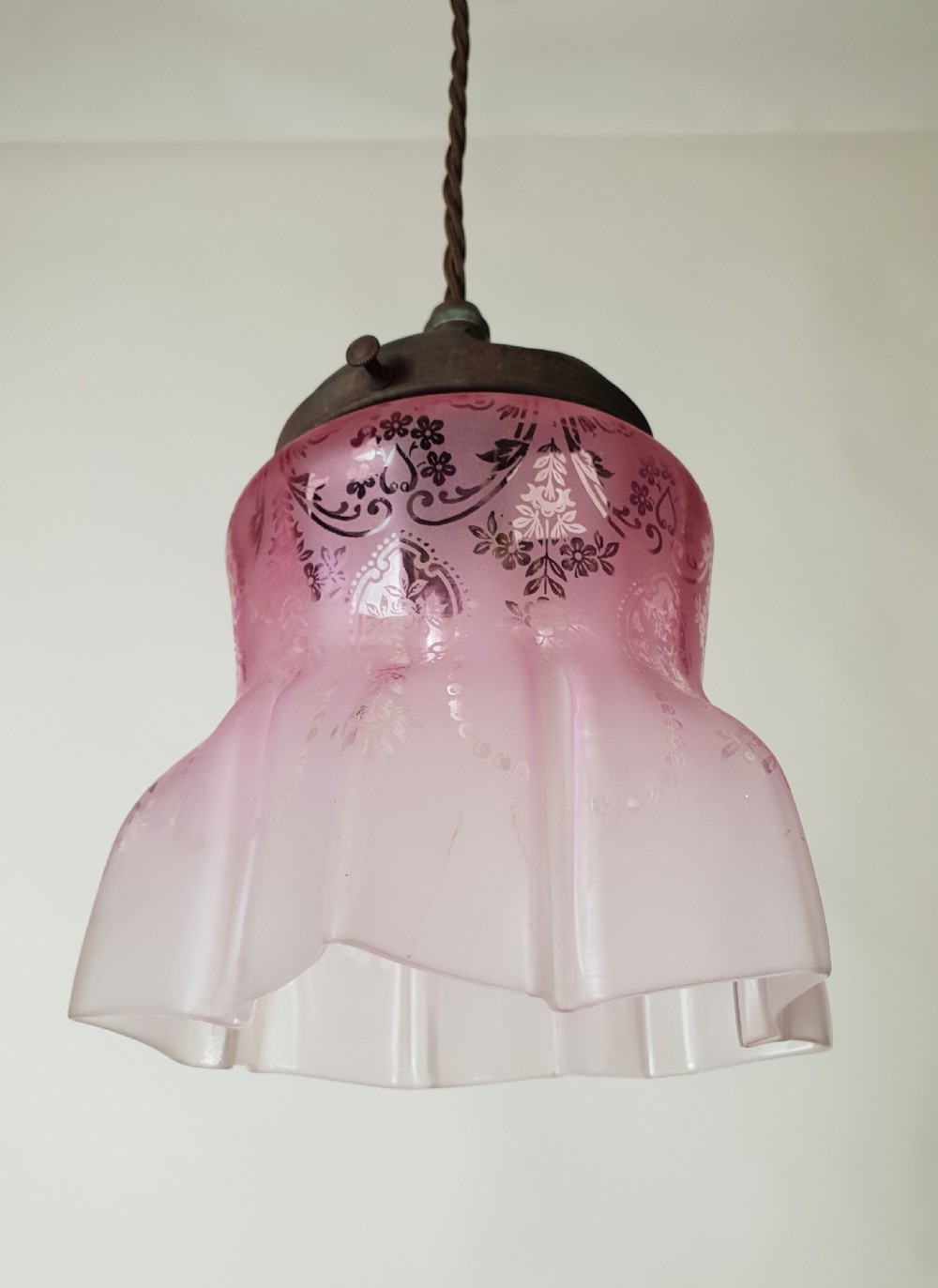 Cranberry Ceiling Light with Distressed Gallery, Rewired  View XIII