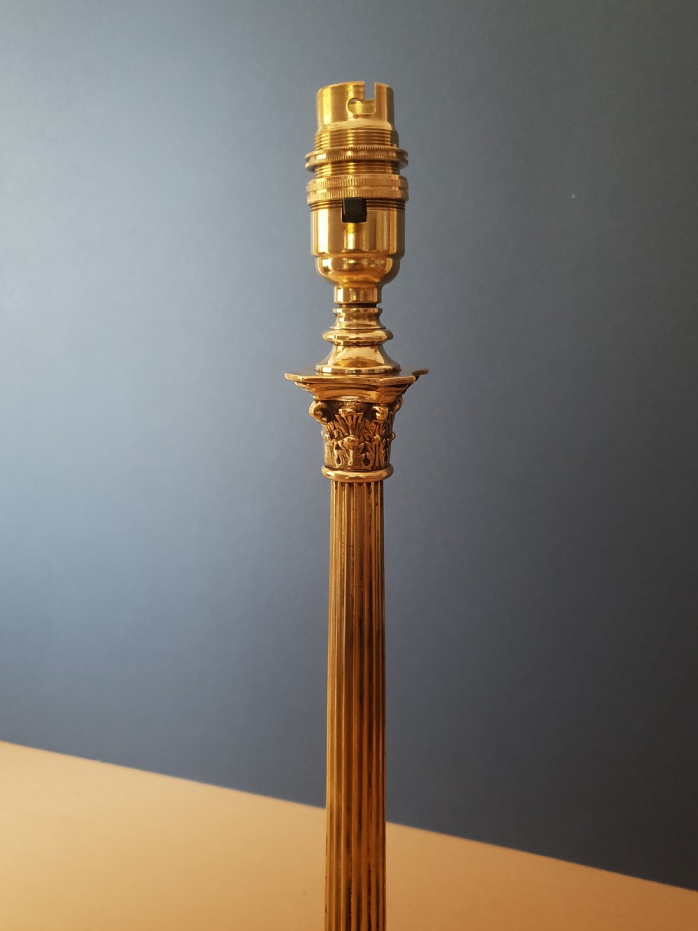 High Quality Brass Corinthian Column Table Lamp, Rewired and PAT tested  View VIII
