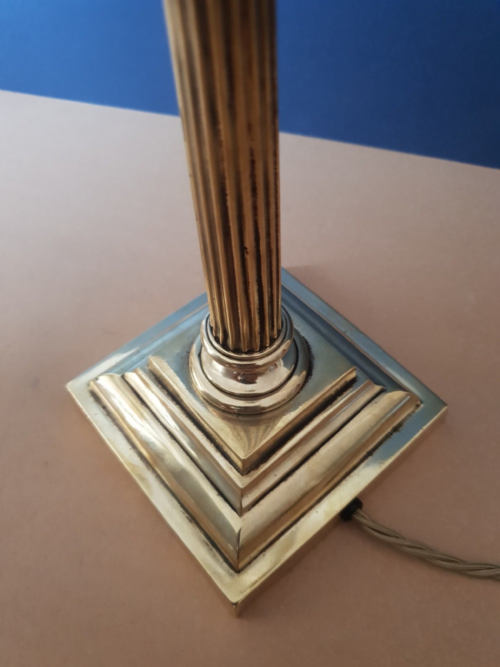 High Quality Brass Corinthian Column Table Lamp, Rewired and PAT tested  View XI