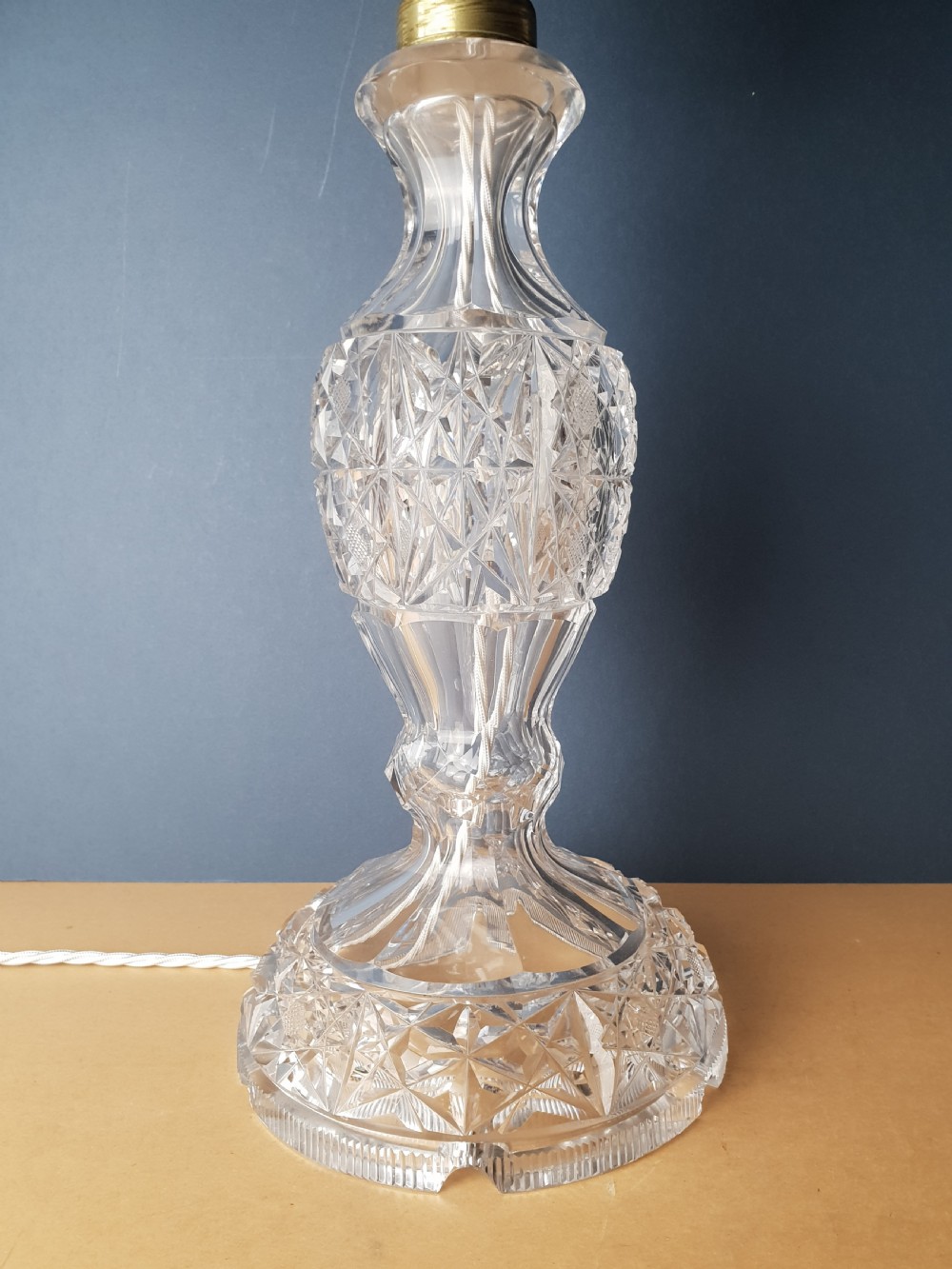 Tall Cut Crystal Tiffany Lamp; Rewired and PAT tested  View III