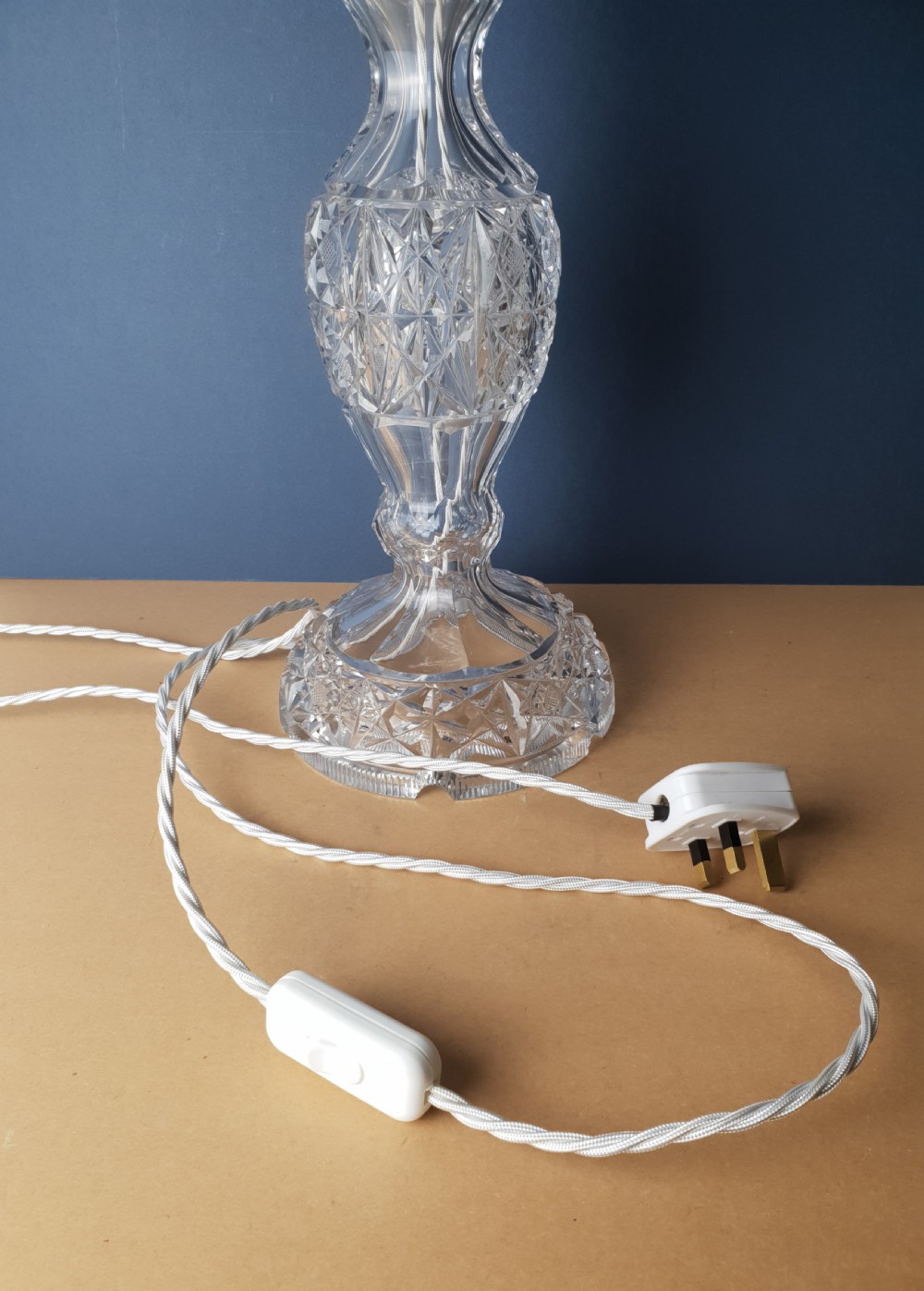 Tall Cut Crystal Tiffany Lamp; Rewired and PAT tested  View VII