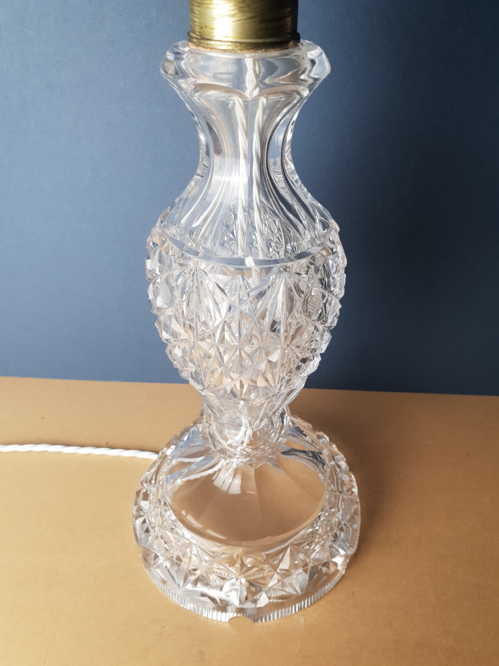 Tall Cut Crystal Tiffany Lamp; Rewired and PAT tested  View XI