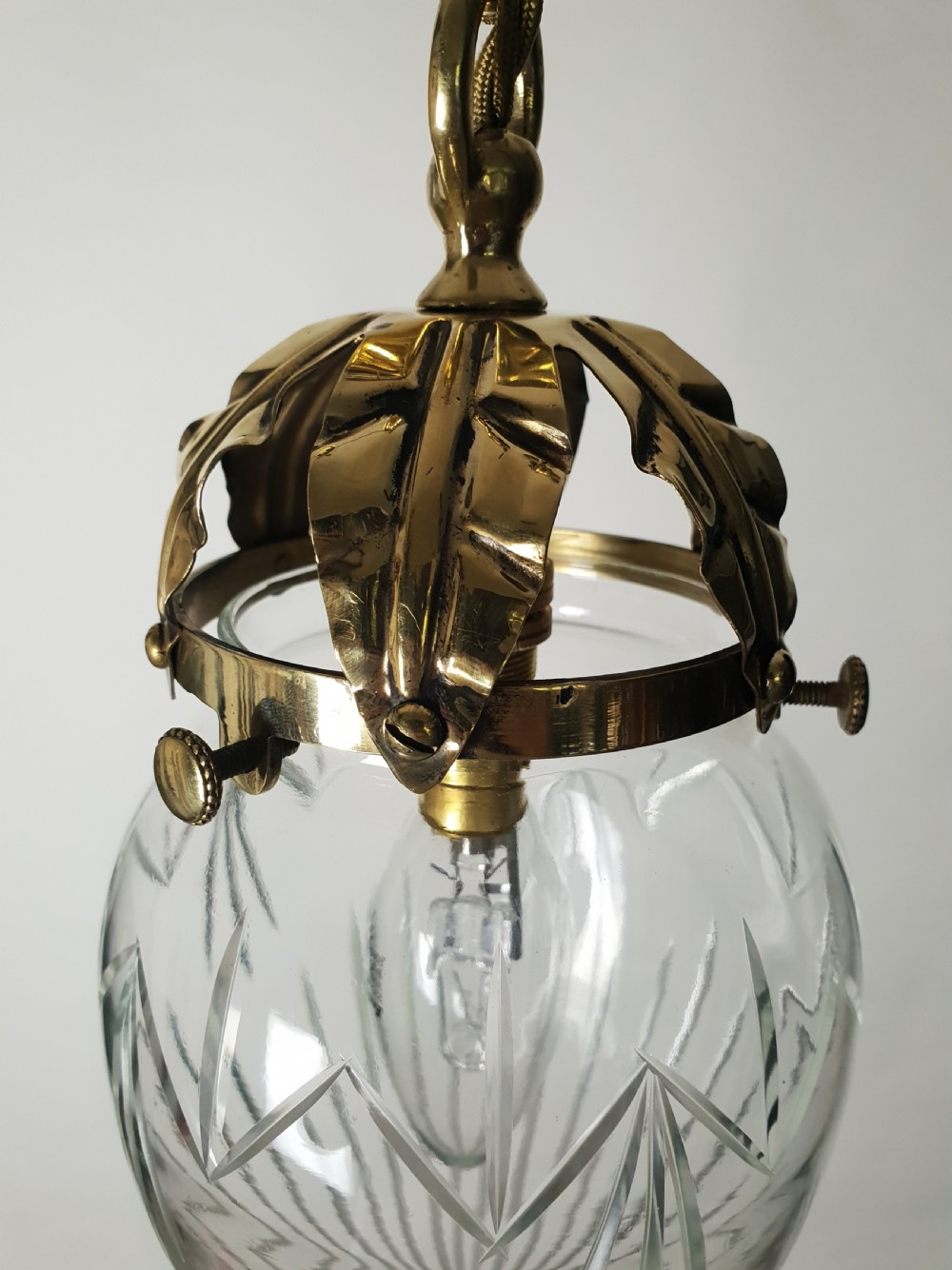 No 1 of 3 Edwardian Ceiling Lights, Rewired  View II
