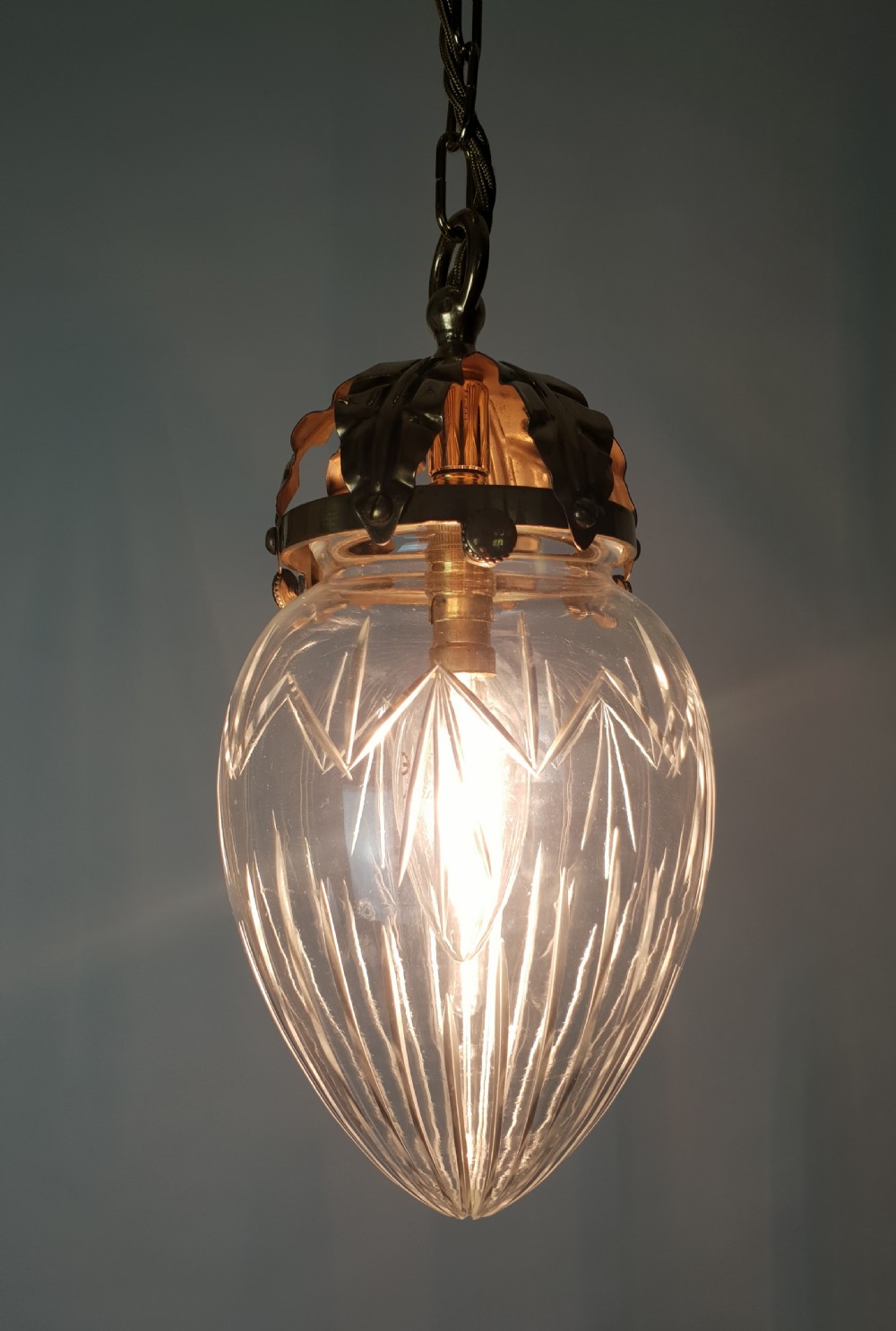 No 1 of 3 Edwardian Ceiling Lights, Rewired  View III