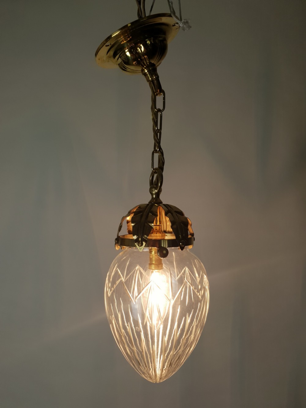 No 1 of 3 Edwardian Ceiling Lights, Rewired  View V