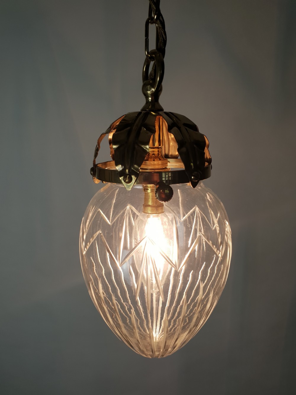 No 3 of 3 Edwardian Ceiling Lights, Rewired  View II