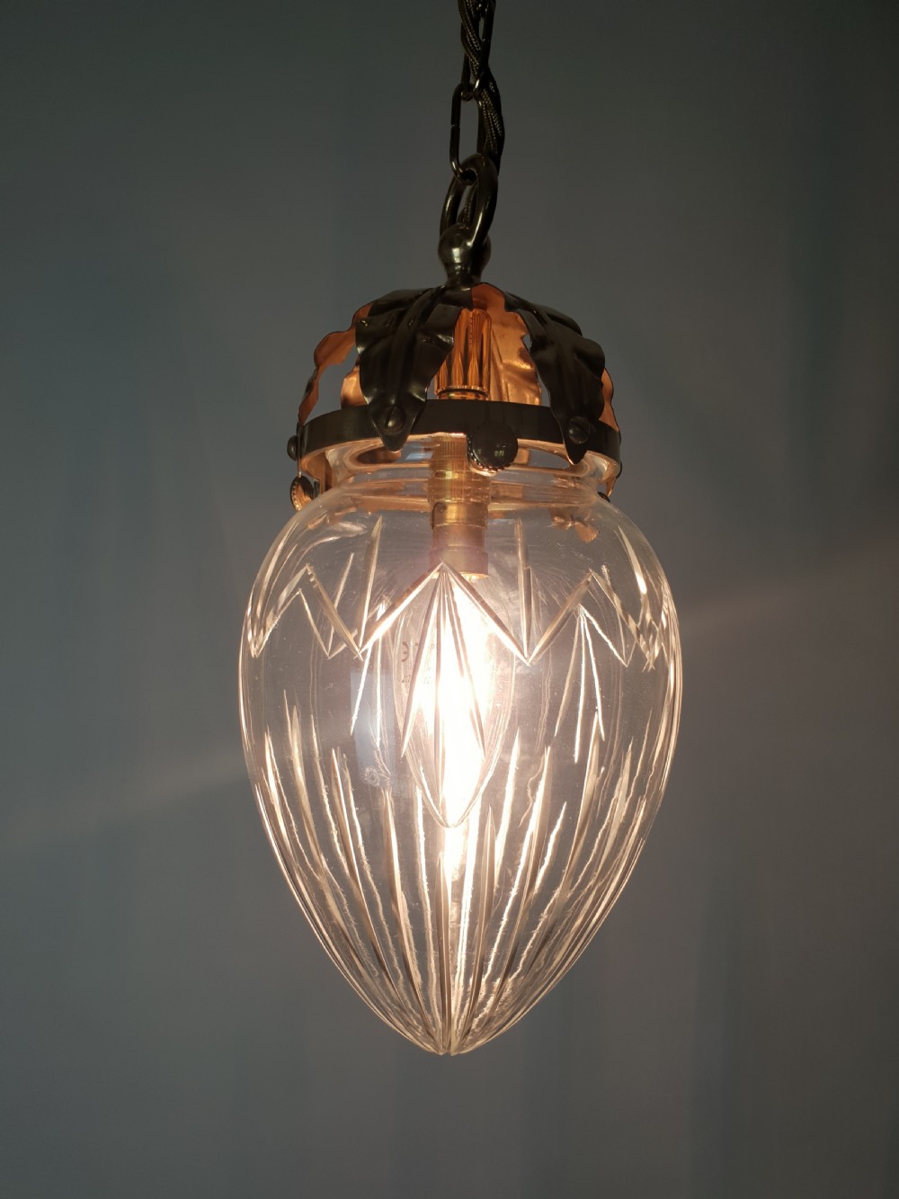 No 3 of 3 Edwardian Ceiling Lights, Rewired  View IV