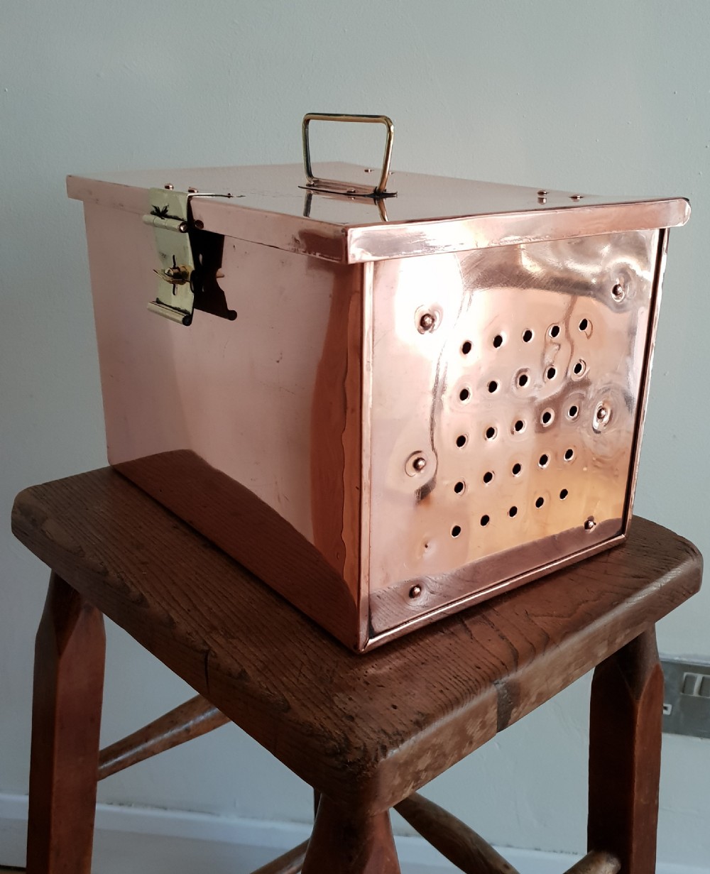 c1880 Copper Carriage Warmer Clasped Box, Alexander & Fowler Liverpool  View VII