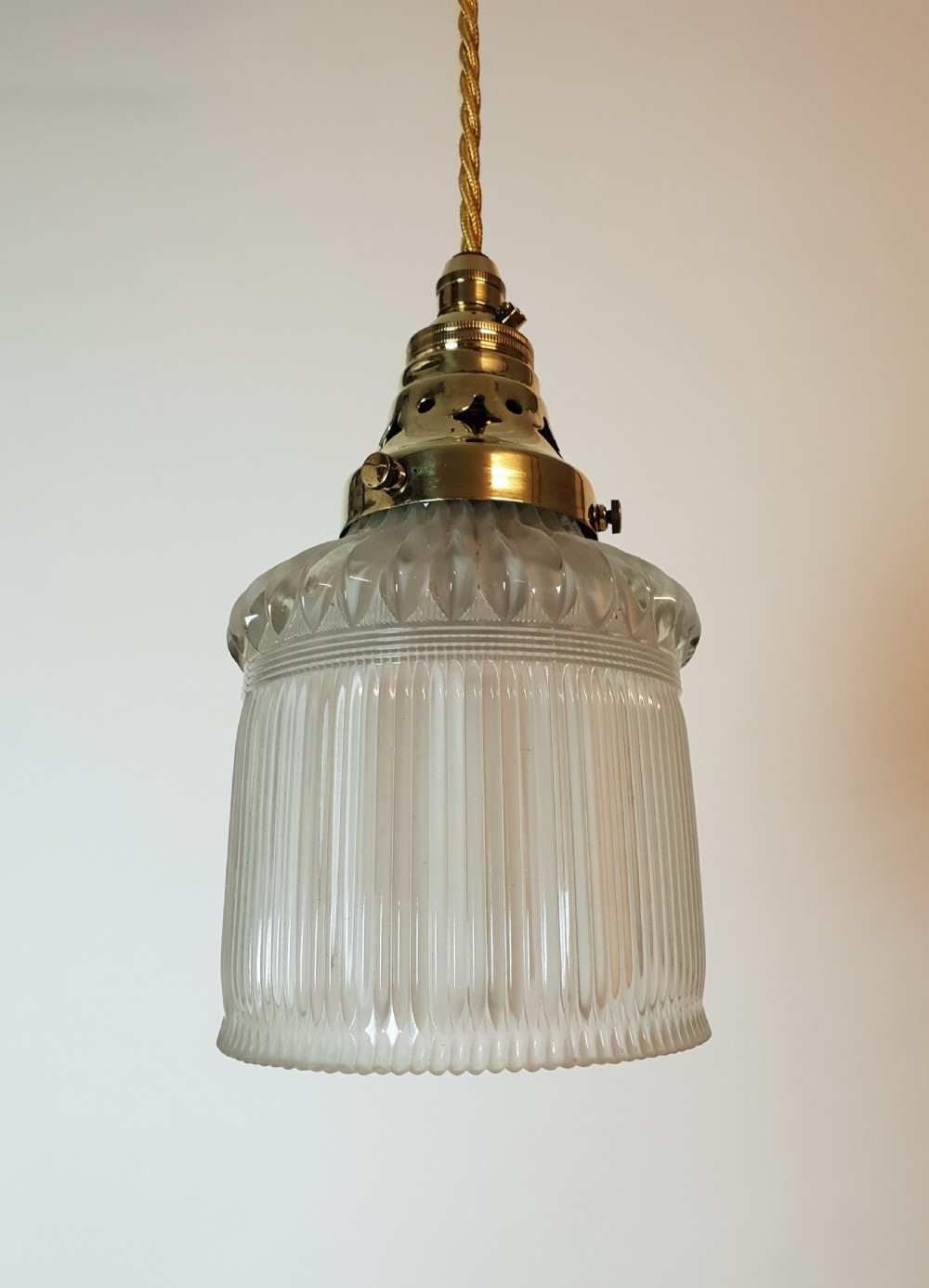Very Unusual Holophane Ceiling Light, Rewired 