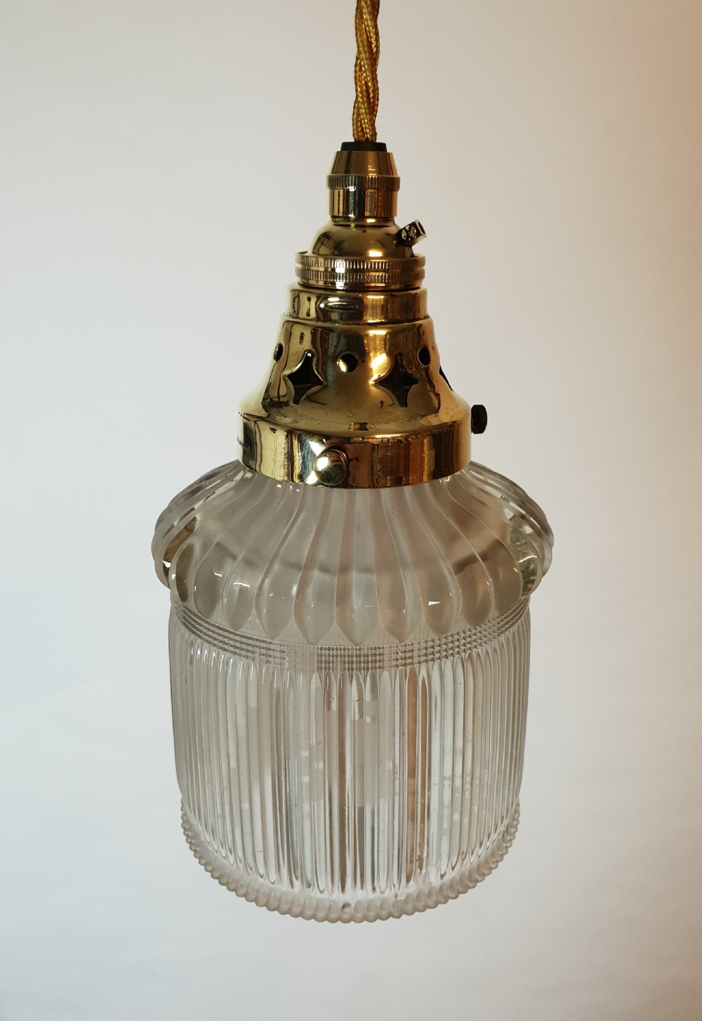 Very Unusual Holophane Ceiling Light, Rewired  View III