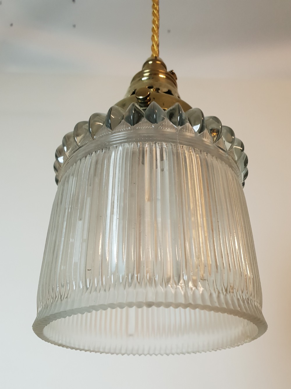 Very Unusual Holophane Ceiling Light, Rewired  View IV
