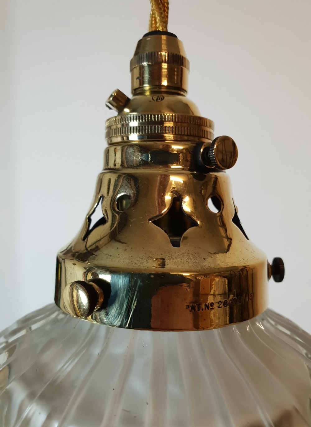 Very Unusual Holophane Ceiling Light, Rewired  View X