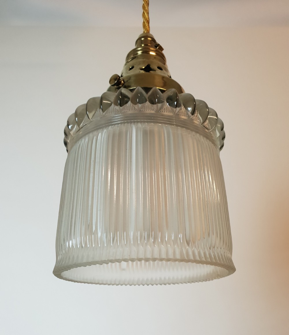 Very Unusual Holophane Ceiling Light, Rewired  View XI
