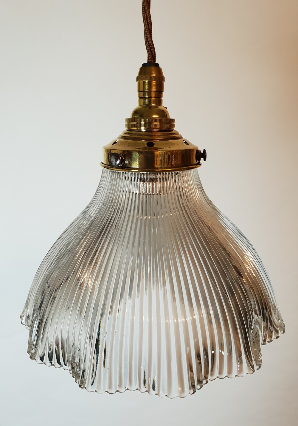 Single Holophane Ceiling Light,  Rewired 