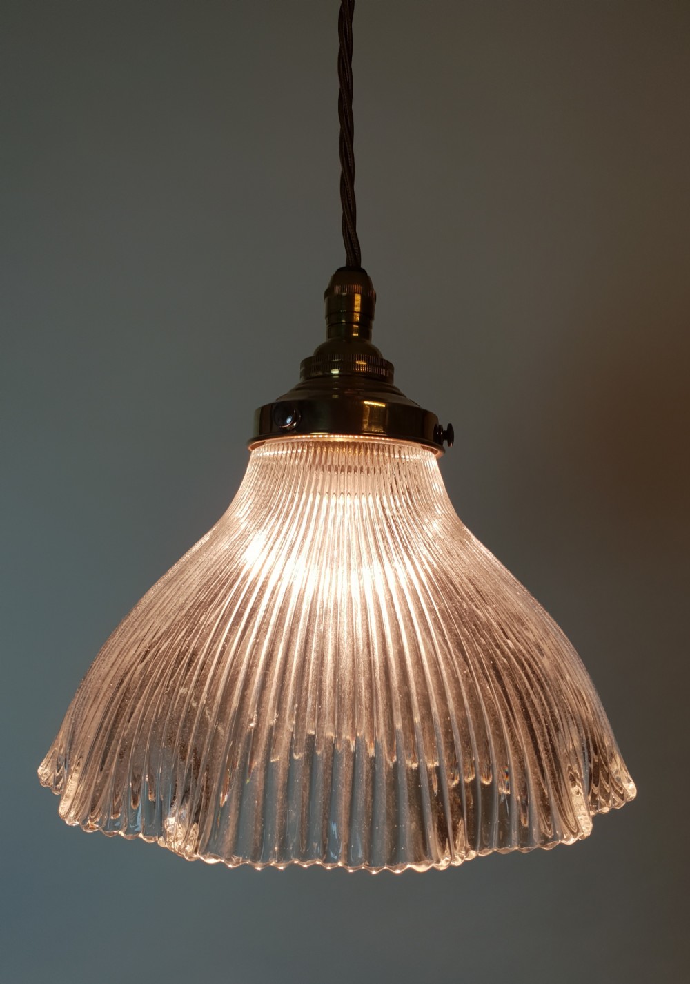 Single Holophane Ceiling Light,  Rewired  View VIII