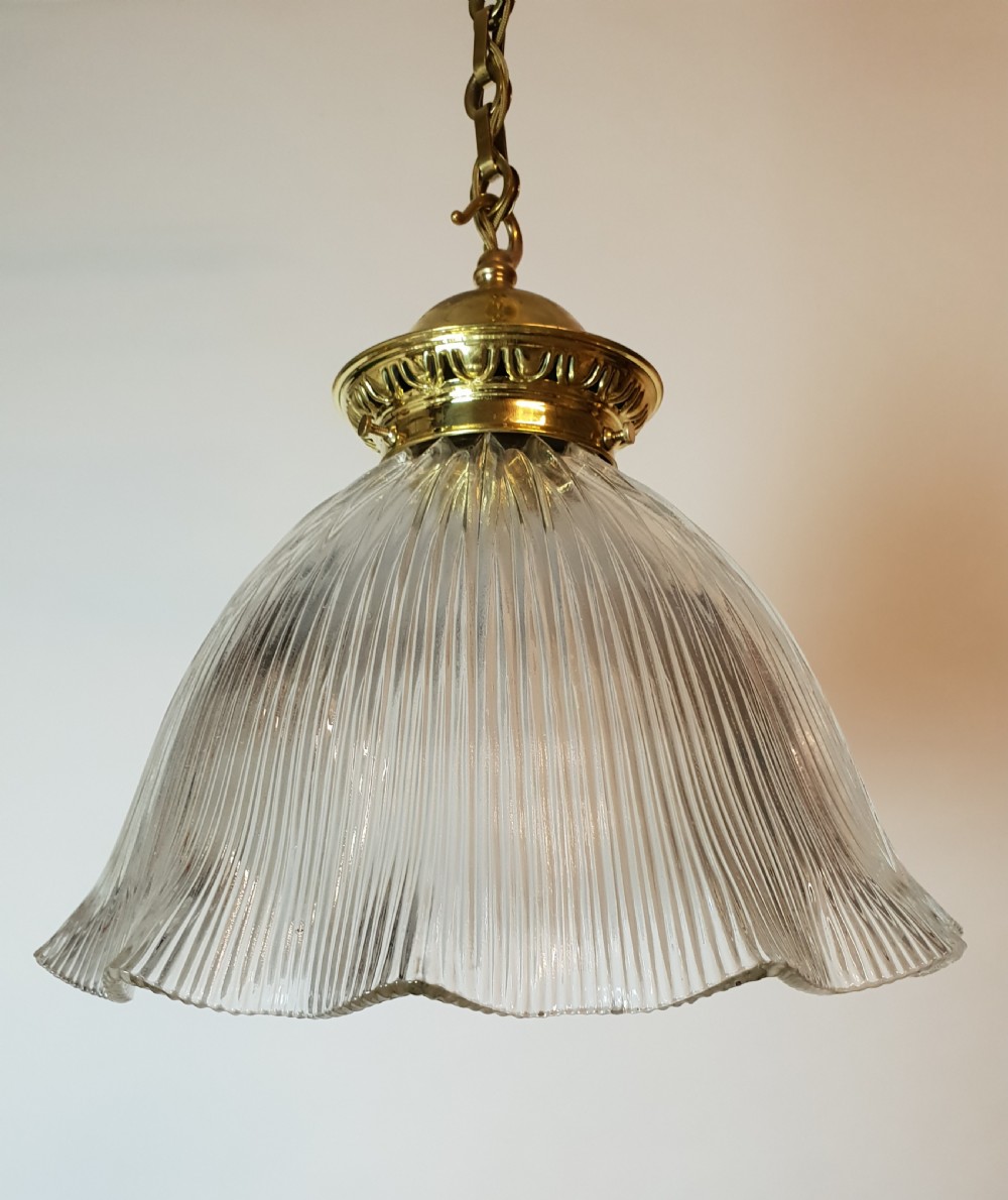 Single Huge Holophane Ceiling Light, Rewired  View VIII