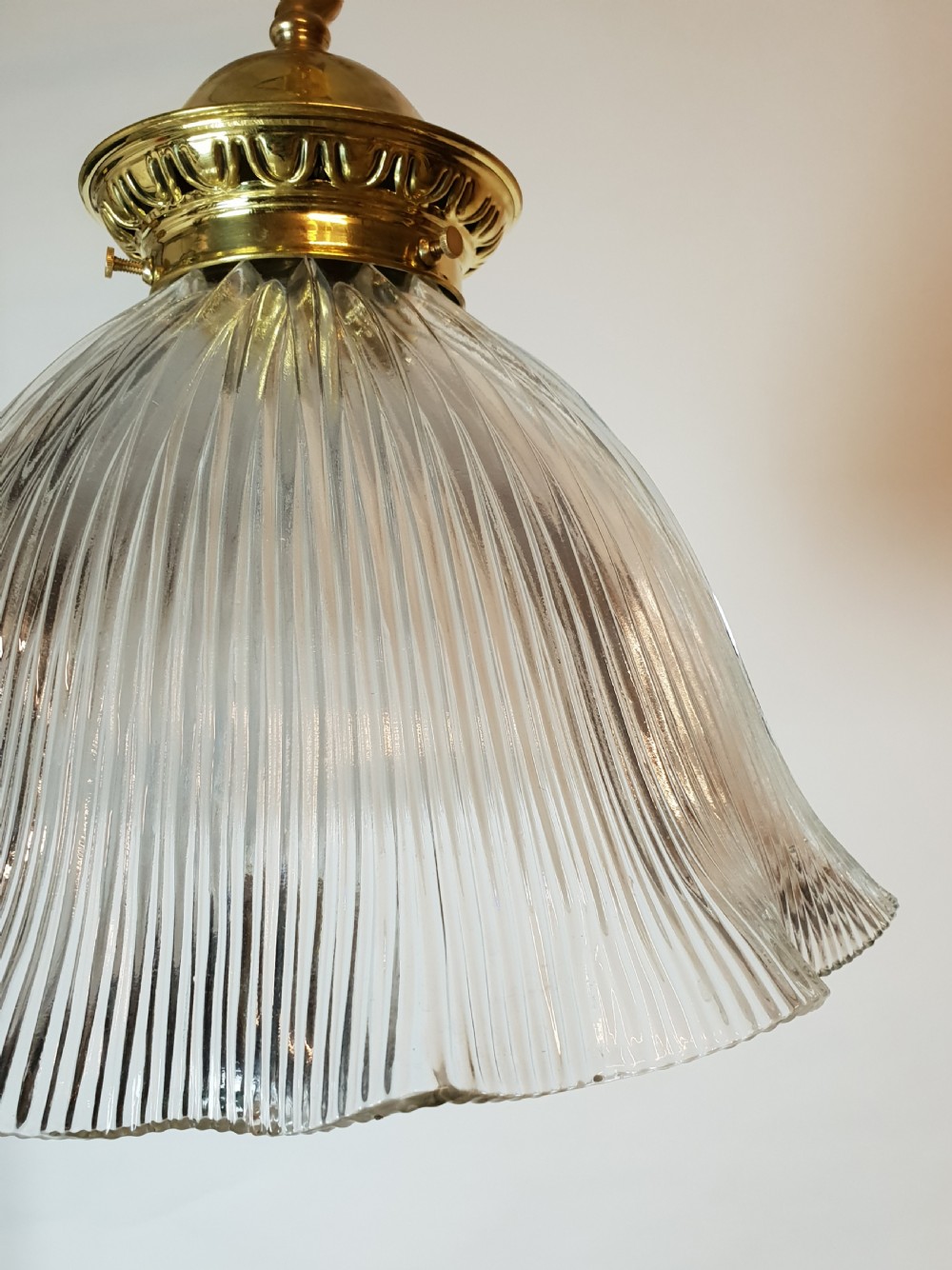Single Huge Holophane Ceiling Light, Rewired  View IX