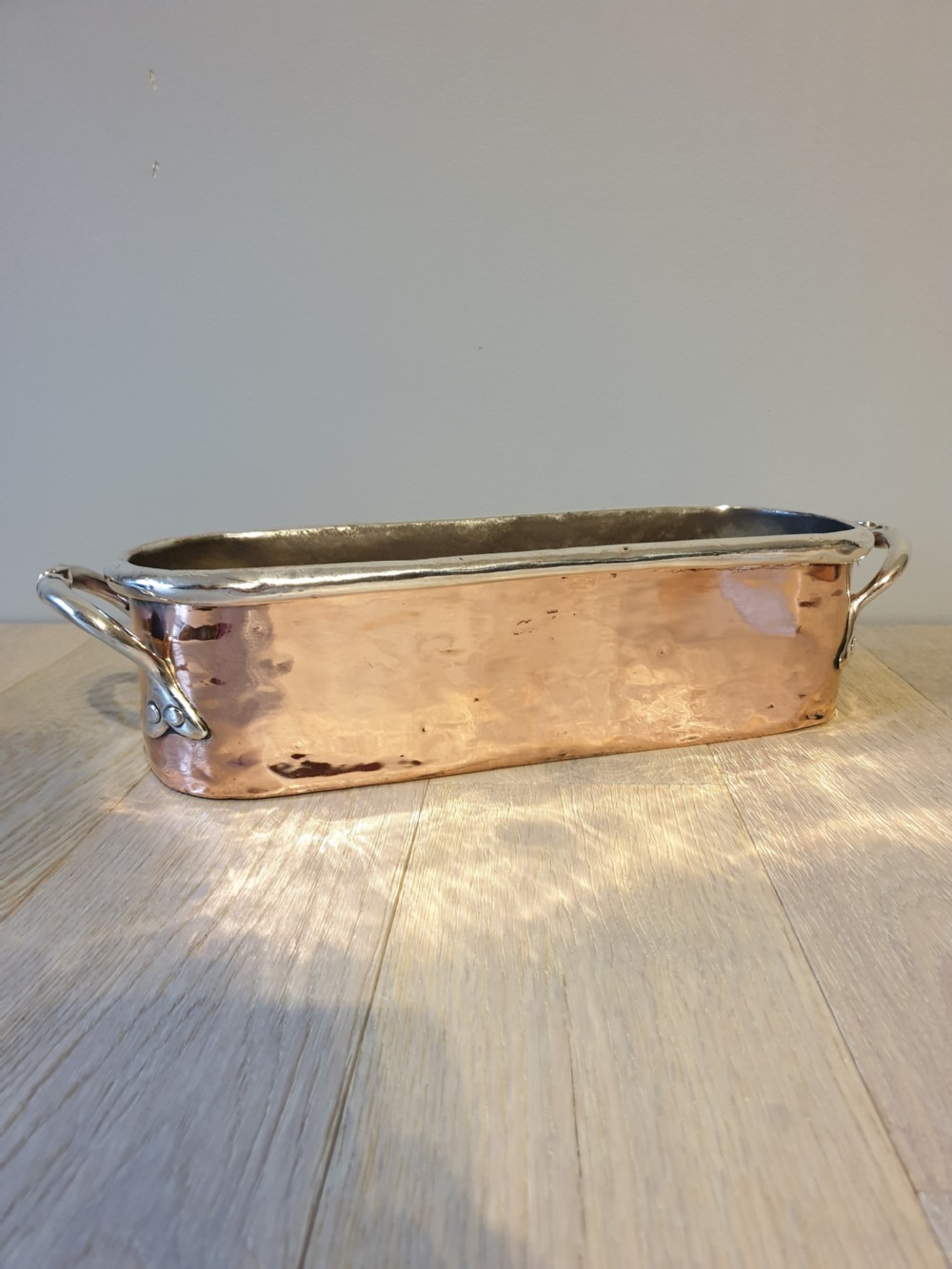 Copper and Silver Plate Fish Kettle from Dorchester Hotel circa 1920