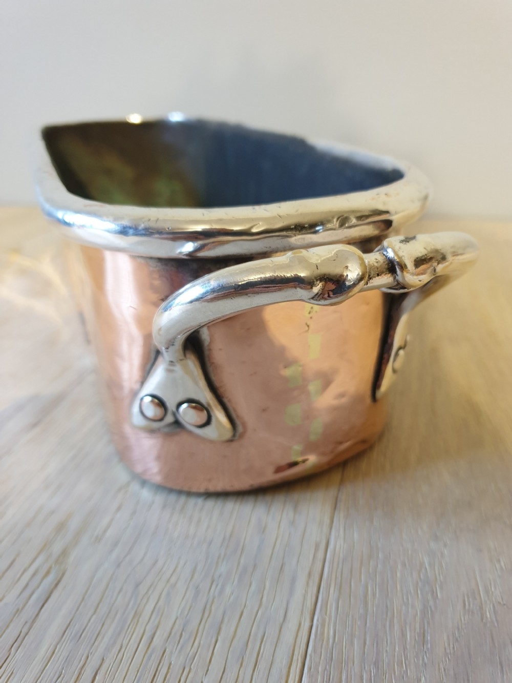 Copper and Silver Plate Fish Kettle from Dorchester Hotel circa 1920 View IV