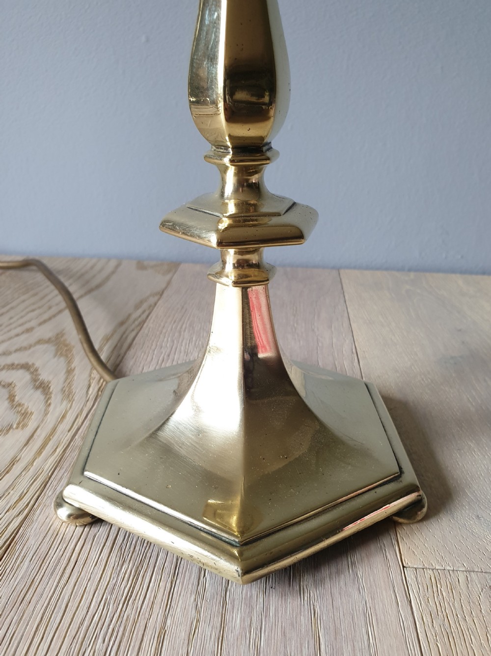 Cast Brass Table Lamp, Rewired and PAT tested  View II