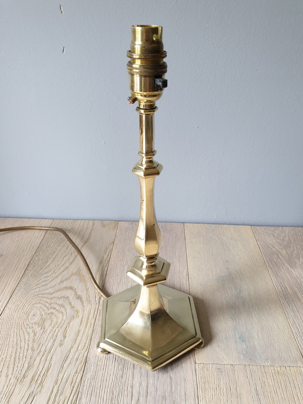 Cast Brass Table Lamp, Rewired and PAT tested  View III