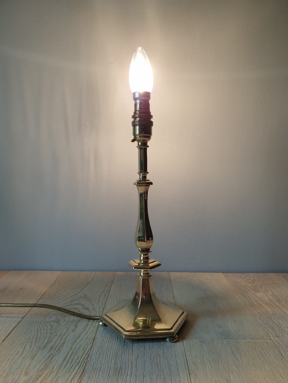 Cast Brass Table Lamp, Rewired and PAT tested  View V