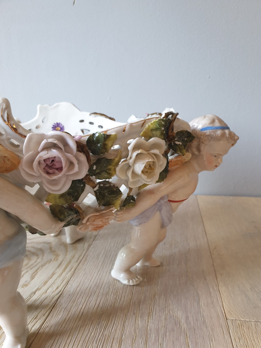 Pair of Continental Floral Cherub Bowls View VI