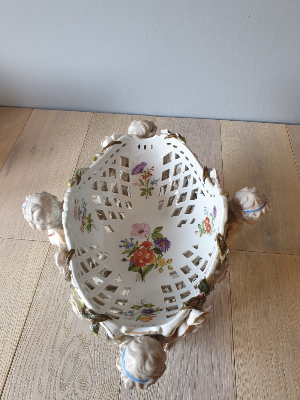 Pair of Continental Floral Cherub Bowls View VII