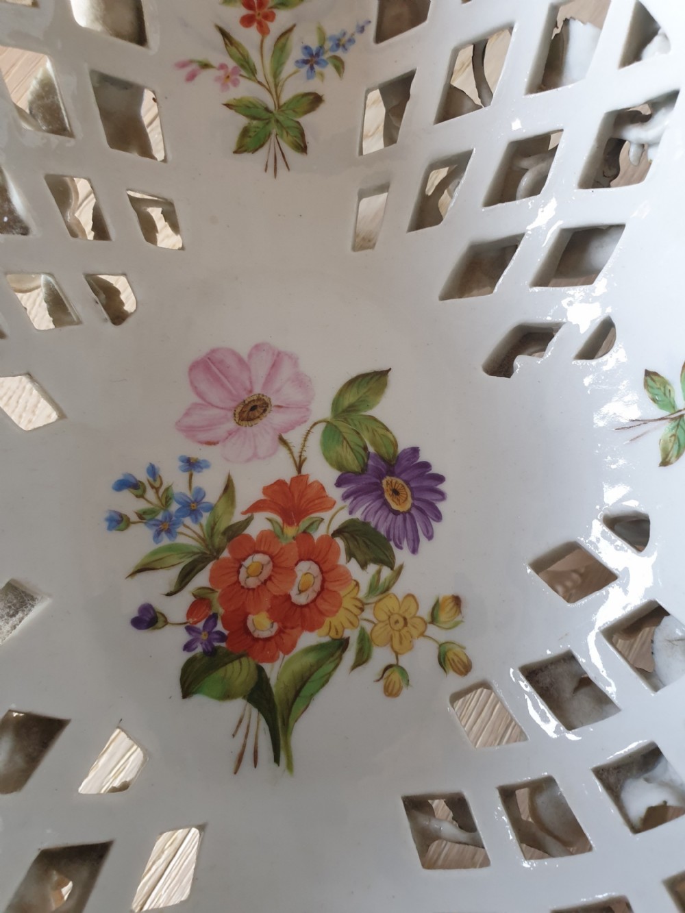 Pair of Continental Floral Cherub Bowls View XIII
