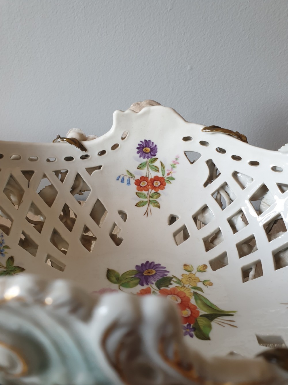 Pair of Continental Floral Cherub Bowls View XVI