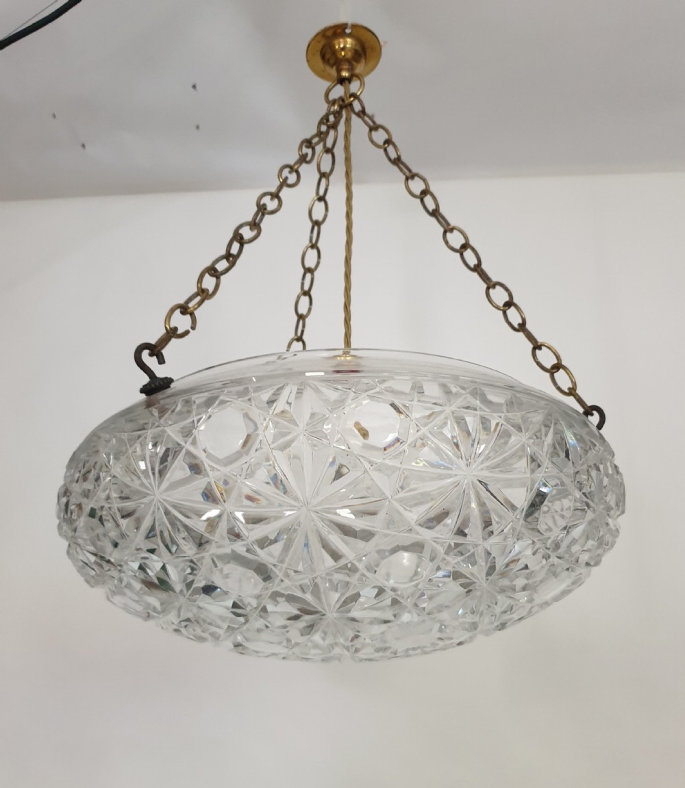 Large Cut Crystal Ceiling Light, Rewired  View VI