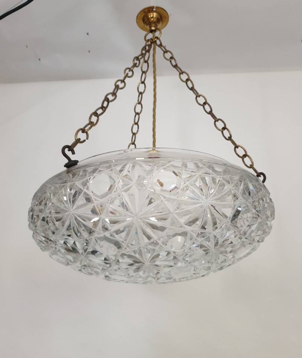 Large Cut Crystal Ceiling Light, Rewired  View VII