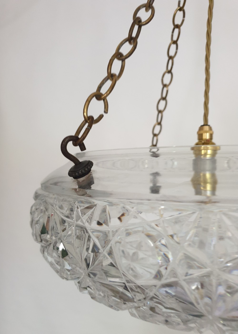 Large Cut Crystal Ceiling Light, Rewired  View X