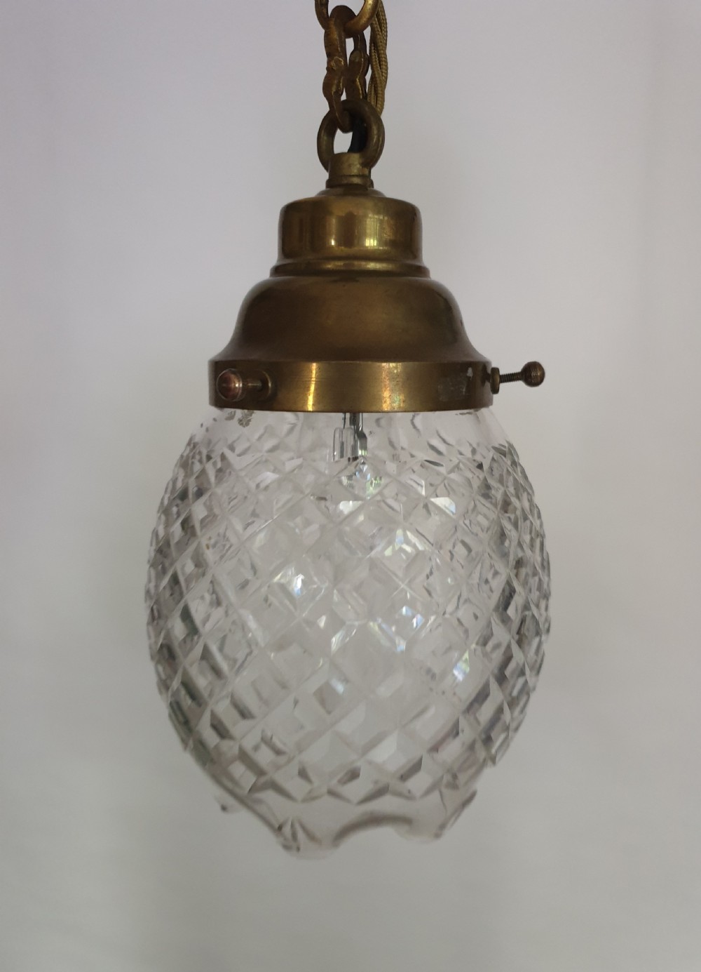 c1920 Quality French Cut Glass Crystal Ceiling Light, Rewired  View III