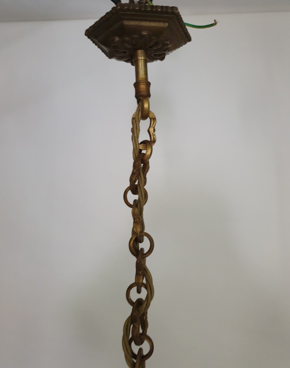 c1920 Quality French Cut Glass Crystal Ceiling Light, Rewired  View V