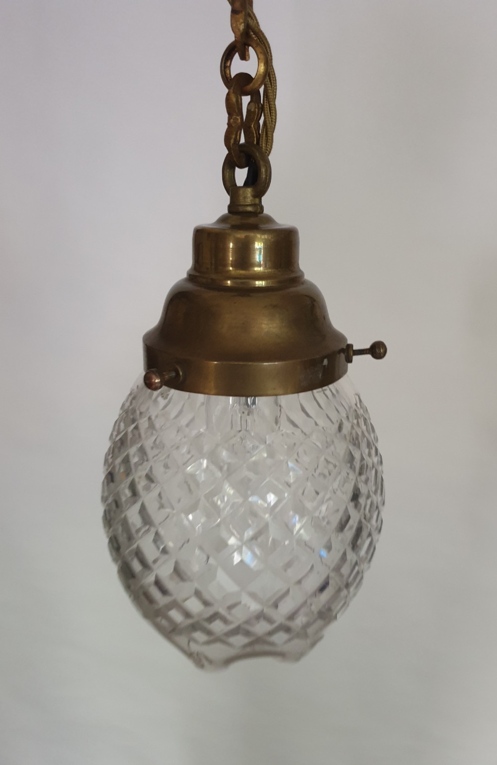 c1920 Quality French Cut Glass Crystal Ceiling Light, Rewired  View VIII
