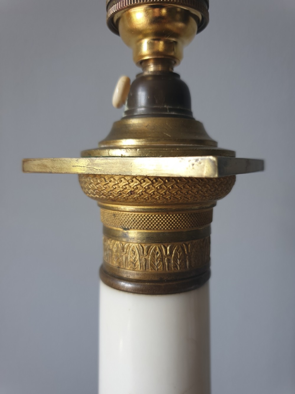 French Marble Brass Table Lamp, Rewired and PAT tested  View III