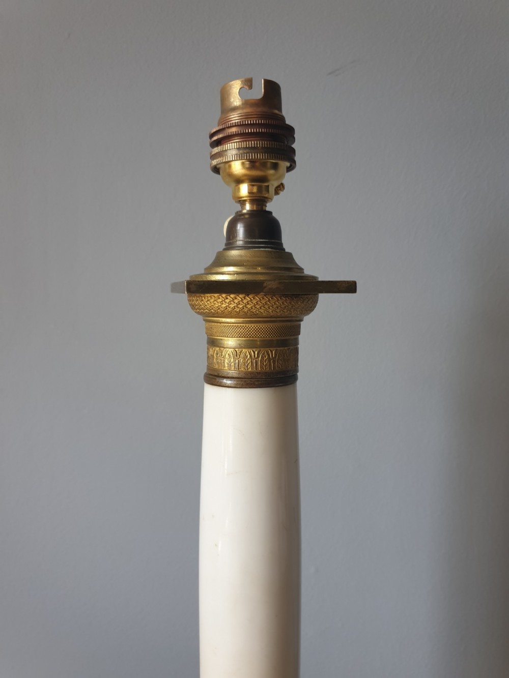 French Marble Brass Table Lamp, Rewired and PAT tested  View IV