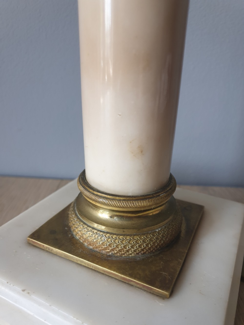 French Marble Brass Table Lamp, Rewired and PAT tested  View VII