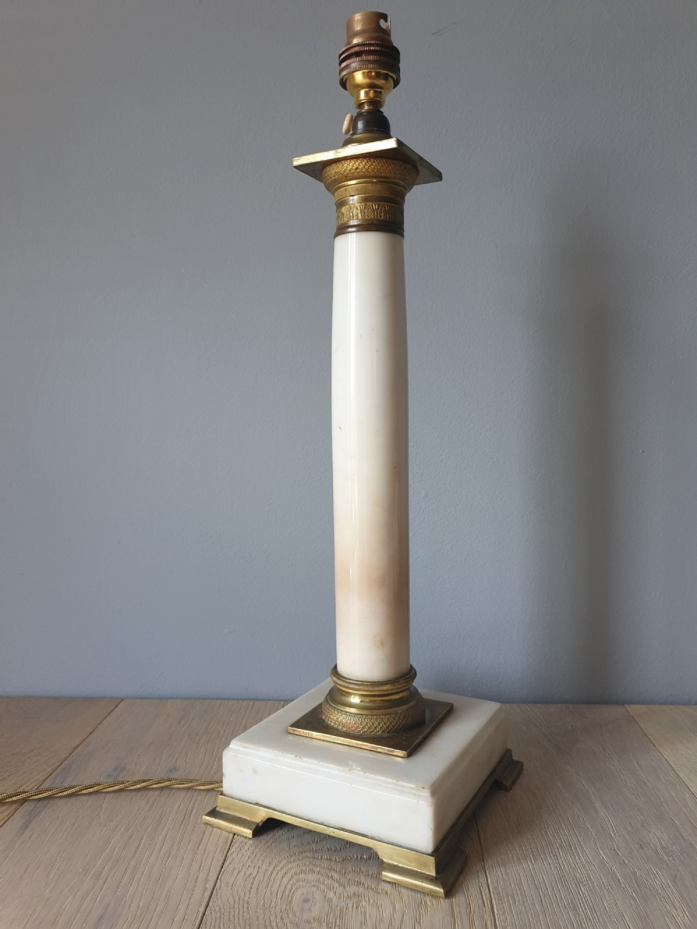 French Marble Brass Table Lamp, Rewired and PAT tested 