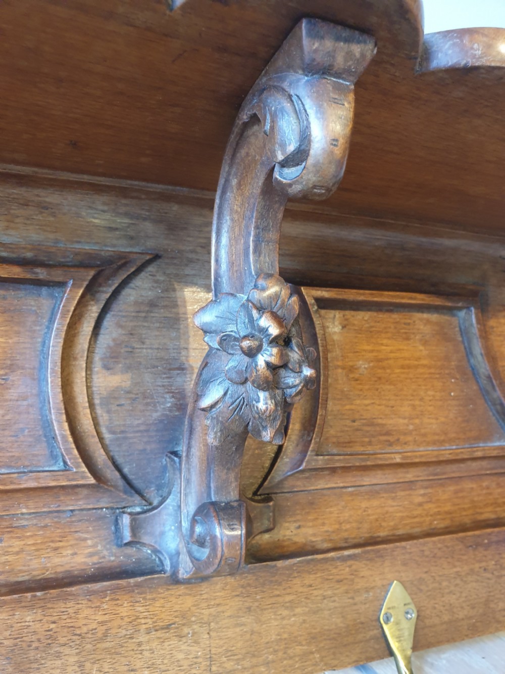 Victorian Mahogany Coat Rack Hook Shelf View IV