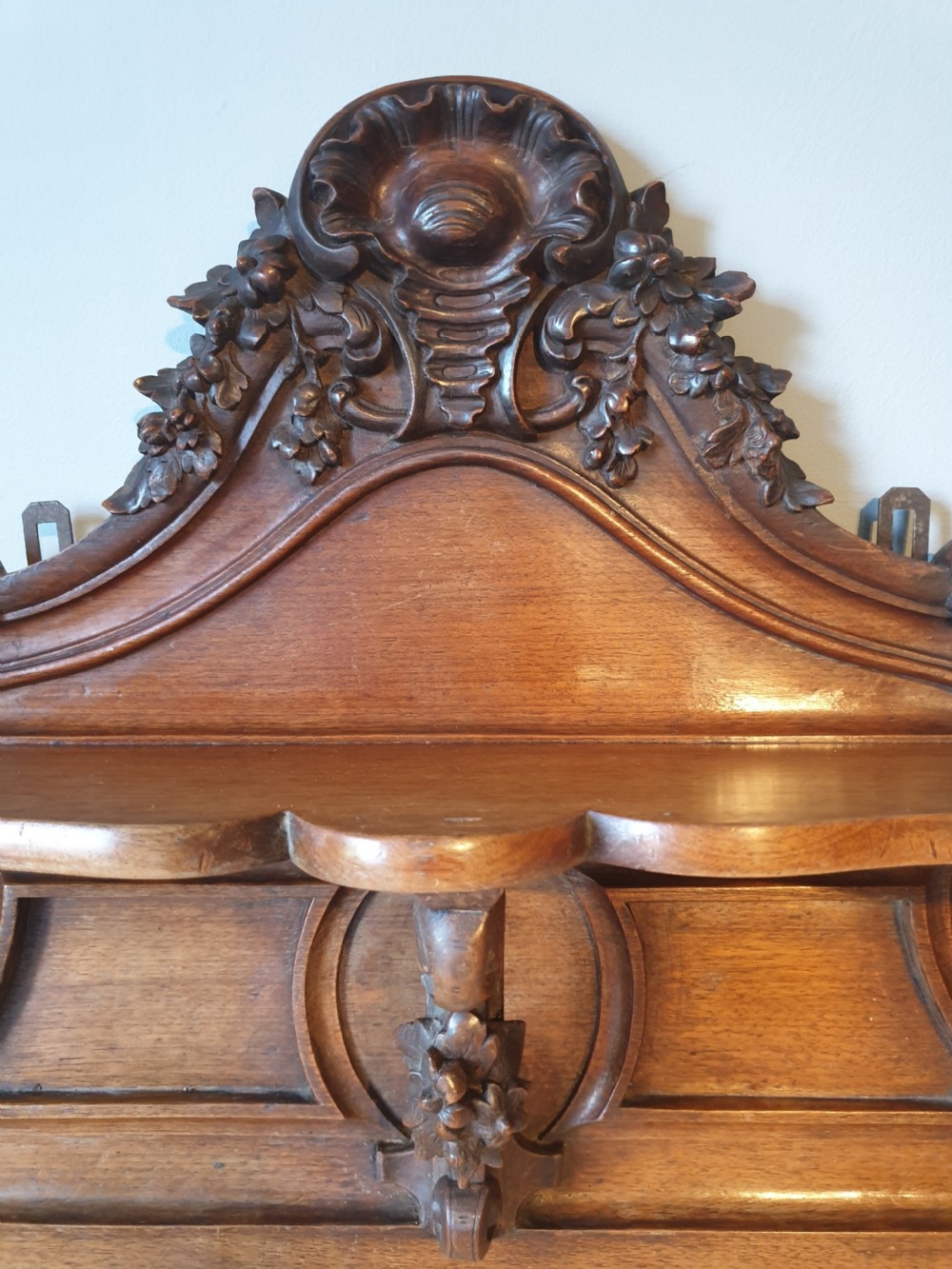 Victorian Mahogany Coat Rack Hook Shelf View VII