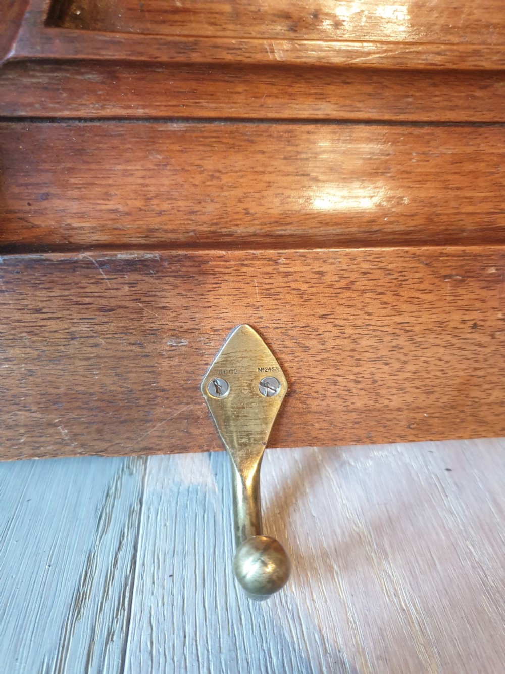Victorian Mahogany Coat Rack Hook Shelf View IX