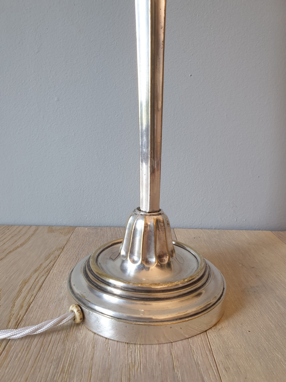 Classical Silver Plated Brass Table Lamp, Rewired and PAT tested  View II